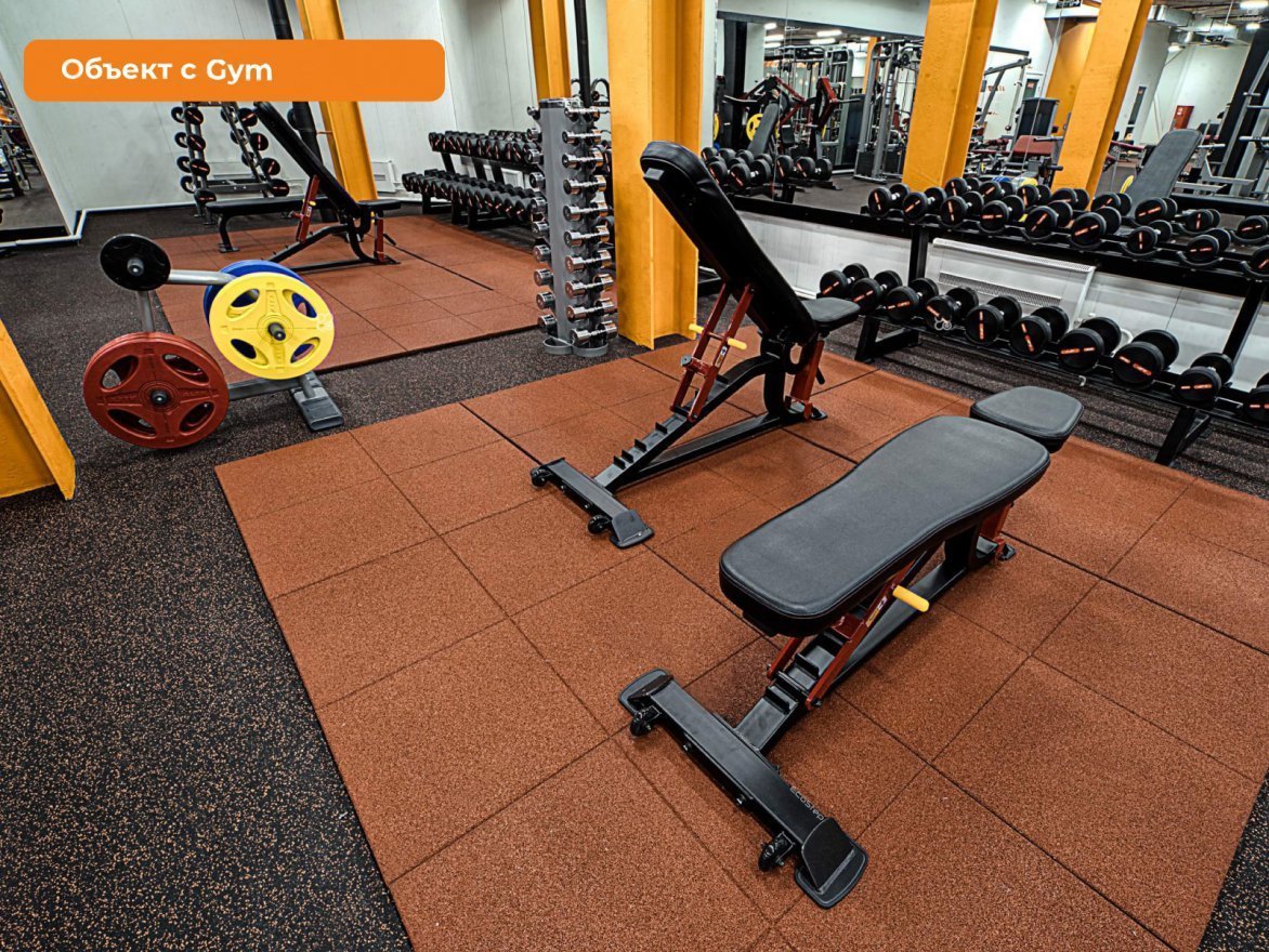 Резиновая плитка Gym 990х990 (15-30 мм) с ровным основанием - вид 5