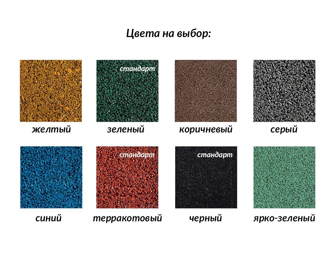 Резиновая плитка EcoStep Gym/Джим 500х500 (15-60 мм) с ровным основанием - вид 2